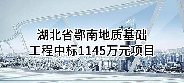 湖北省鄂南地质基础工程有限公司中标1145万元项目