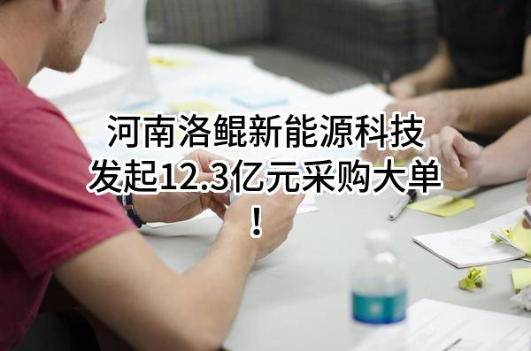 河南洛鲲新能源科技有限公司最新发起12.3亿元采购大单!