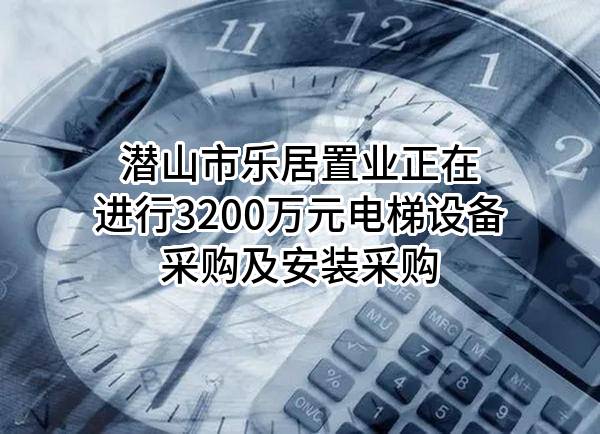 潜山市乐居置业有限公司正在进行3200万元电梯设备采购及安装采购