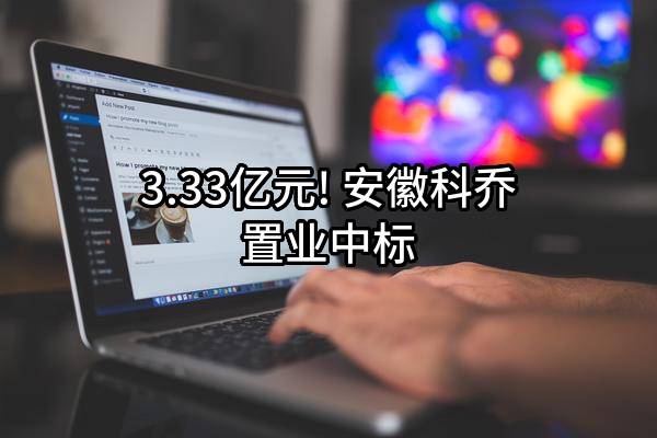 3.33亿元! 安徽科乔置业有限公司中标