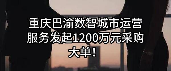 重庆巴渝数智城市运营服务有限公司最新发起1200万元采购大单!