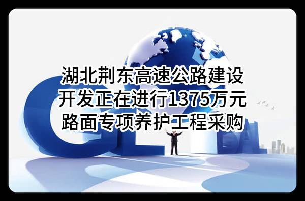 湖北荆东高速公路建设开发有限公司正在进行1375万元路面专项养护工程采购