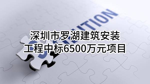 深圳市罗湖建筑安装工程有限公司中标6500万元项目