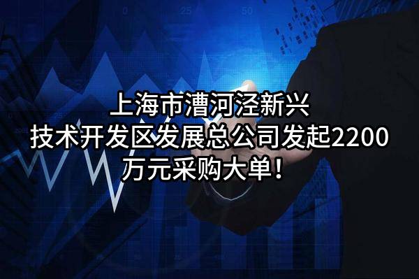 上海市漕河泾新兴技术开发区发展总公司最新发起2200万元采购大单！