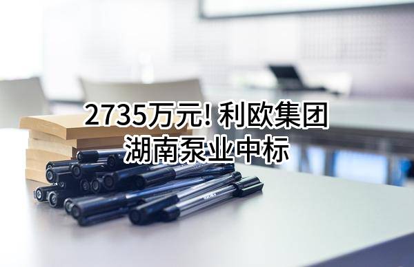 2735万元! 利欧集团湖南泵业有限公司中标
