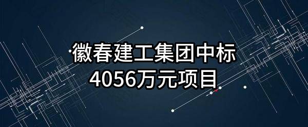 徽春建工集团有限公司中标4056万元项目