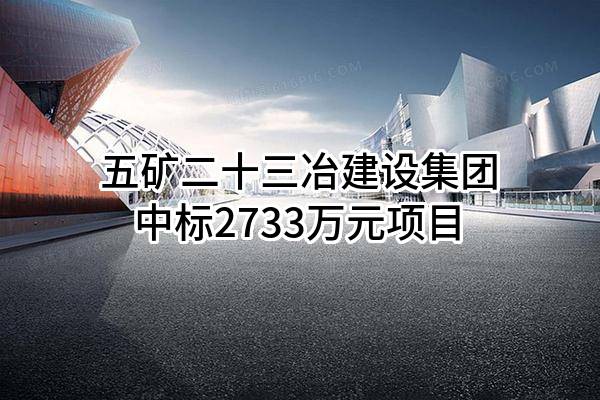 五矿二十三冶建设集团有限公司中标2733万元项目