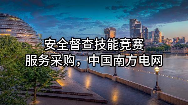 安全督查技能竞赛服务采购，中国南方电网有限责任公司