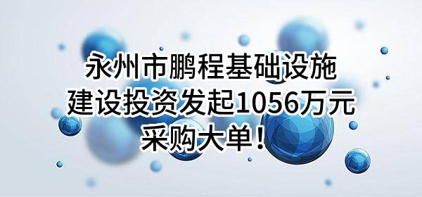 永州市鹏程基础设施建设投资有限公司最新发起1056万元采购大单！