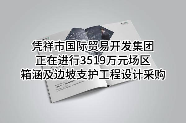 凭祥市国际贸易开发集团有限公司正在进行3519万元场区箱涵及边坡支护工程设计采购