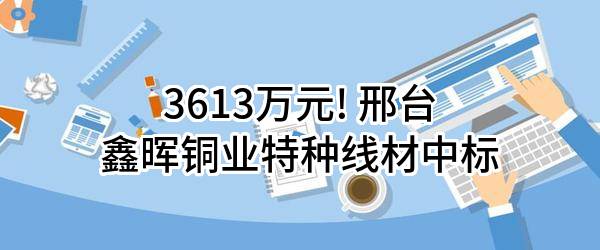 3613万元! 邢台鑫晖铜业特种线材有限公司中标