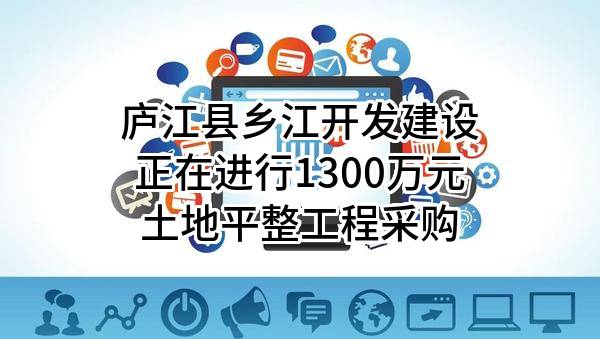 庐江县乡江开发建设有限公司正在进行1300万元土地平整工程采购