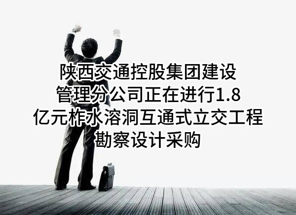 陕西交通控股集团有限公司建设管理分公司正在进行1.8亿元柞水溶洞互通式立交工程勘察设计采购