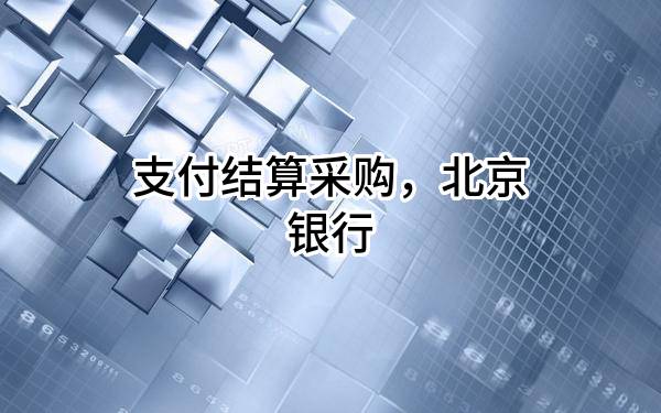 支付结算采购，北京银行股份有限公司