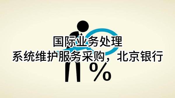 国际业务处理系统维护服务采购，北京银行股份有限公司