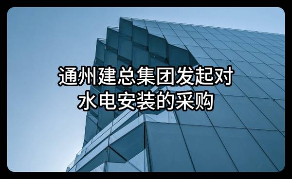 通州建总集团有限公司发起对水电安装的采购