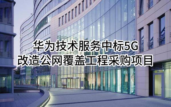 华为技术服务有限公司中标5G改造公网覆盖工程采购项目