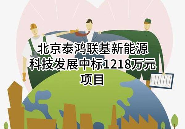 北京泰鸿联基新能源科技发展有限公司中标1218万元项目