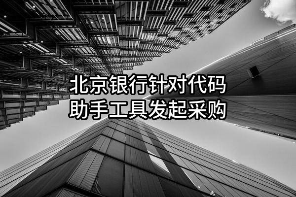 北京银行股份有限公司针对代码助手工具发起采购