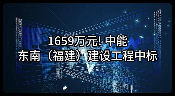 1659万元! 中能东南（福建）建设工程有限公司中标