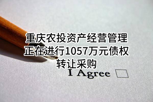 重庆农投资产经营管理有限公司正在进行1057万元债权转让采购