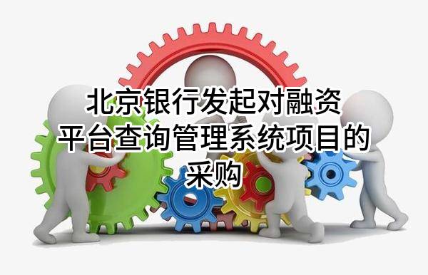 北京银行股份有限公司发起对融资平台查询管理系统项目的采购