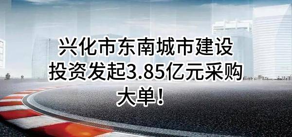 兴化市东南城市建设投资有限公司最新发起3.85亿元采购大单！
