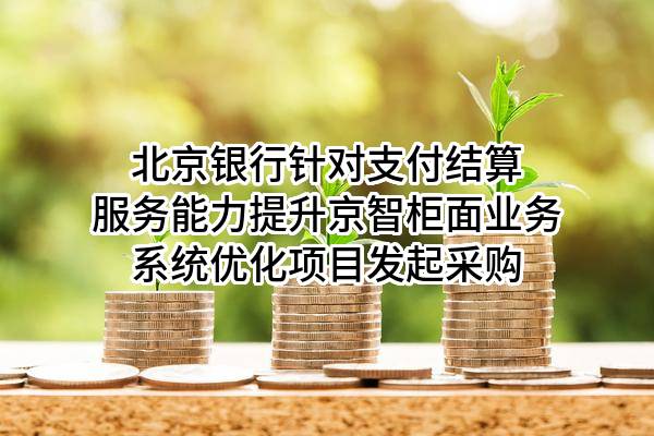 北京银行股份有限公司针对支付结算服务能力提升京智柜面业务系统优化项目发起采购