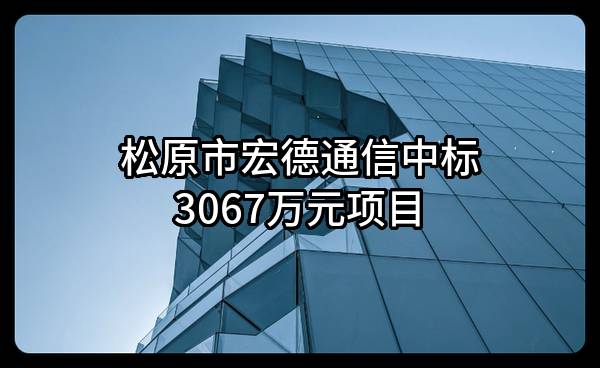 松原市宏德通信有限公司中标3067万元项目