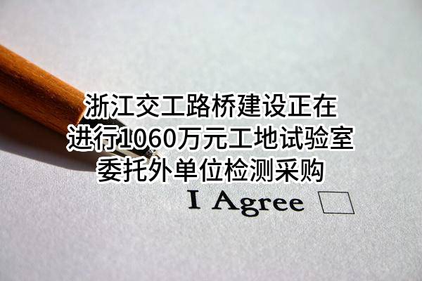 浙江交工路桥建设有限公司正在进行1060万元工地试验室委托外单位检测采购