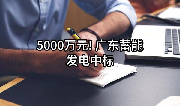 5000万元! 广东蓄能发电有限公司中标