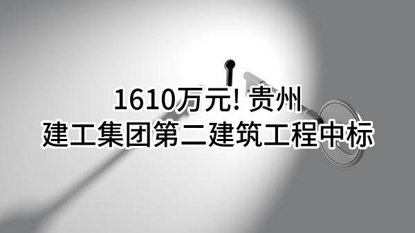 1610万元! 贵州建工集团第二建筑工程有限责任公司中标