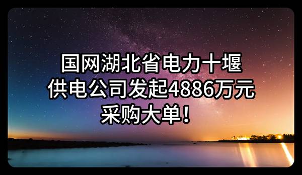 国网湖北省电力有限公司十堰供电公司最新发起4886万元采购大单！