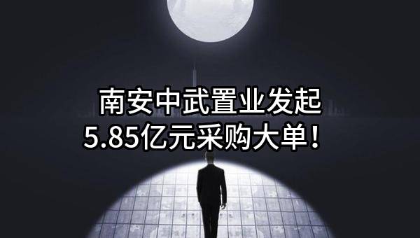 南安中武置业有限公司最新发起5.85亿元采购大单！
