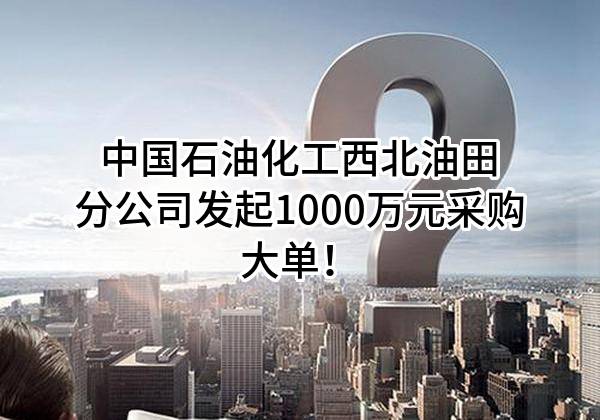中国石油化工股份有限公司西北油田分公司最新发起1000万元采购大单！