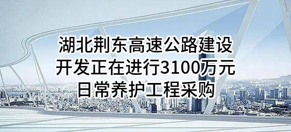 湖北荆东高速公路建设开发有限公司正在进行3100万元日常养护工程采购
