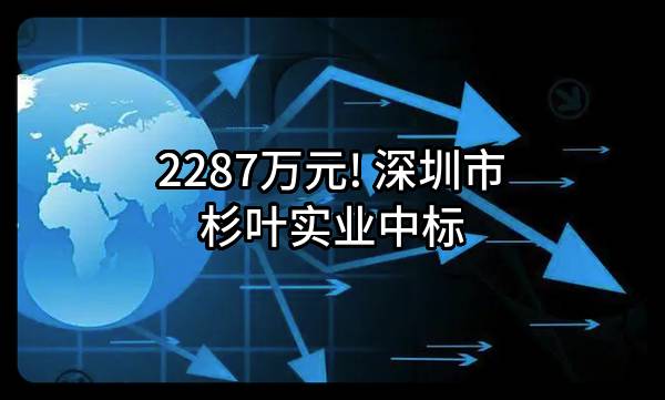 2287万元! 深圳市杉叶实业有限公司中标