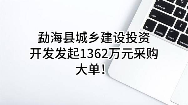 勐海县城乡建设投资开发有限公司最新发起1362万元采购大单！