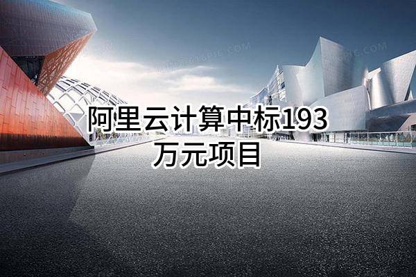 阿里云计算有限公司中标193万元项目