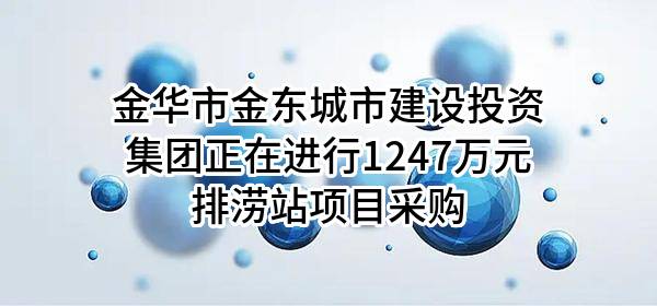 金华市金东城市建设投资集团有限公司正在进行1247万元排涝站项目采购