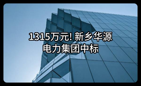 1315万元! 新乡华源电力集团有限公司中标