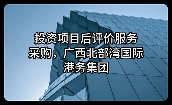 投资项目后评价服务采购，广西北部湾国际港务集团有限公司