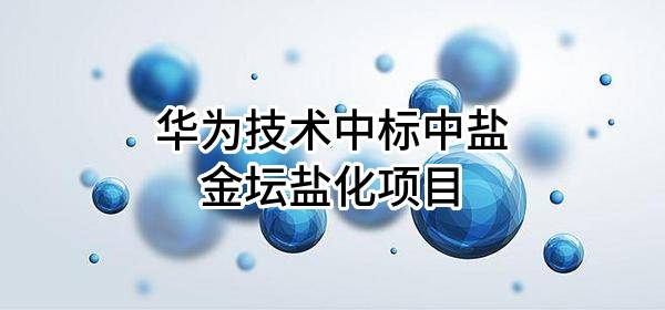 华为技术有限公司中标中盐金坛盐化有限责任公司项目