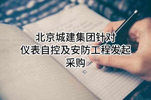 北京城建集团有限责任公司针对仪表自控及安防工程发起采购