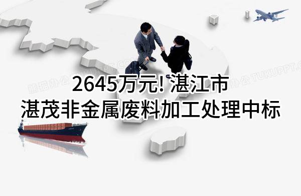 2645万元! 湛江市湛茂非金属废料加工处理有限公司中标