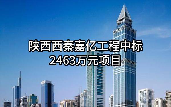陕西西秦嘉亿工程有限责任公司中标2463万元项目