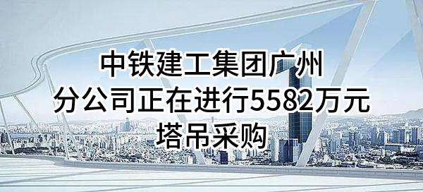 中铁建工集团有限公司广州分公司正在进行5582万元塔吊采购