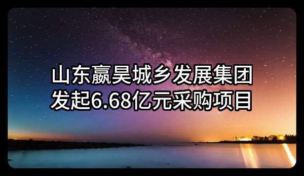 山东嬴昊城乡发展集团有限公司最新发起6.68亿元采购项目