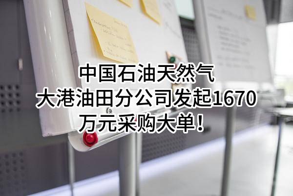 中国石油天然气股份有限公司大港油田分公司最新发起1670万元采购大单！
