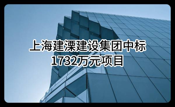 上海建溧建设集团有限公司中标1732万元项目